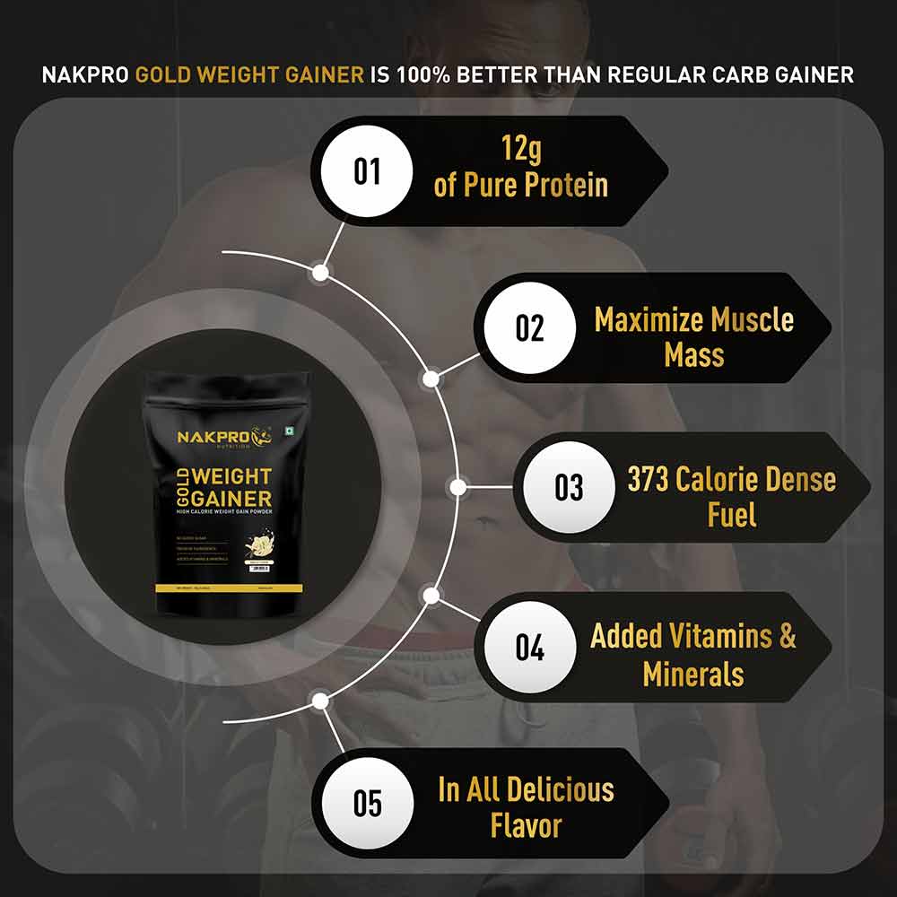 7 - Nakpro Gold Weight Gainer,  2.2 lb  Vanilla 