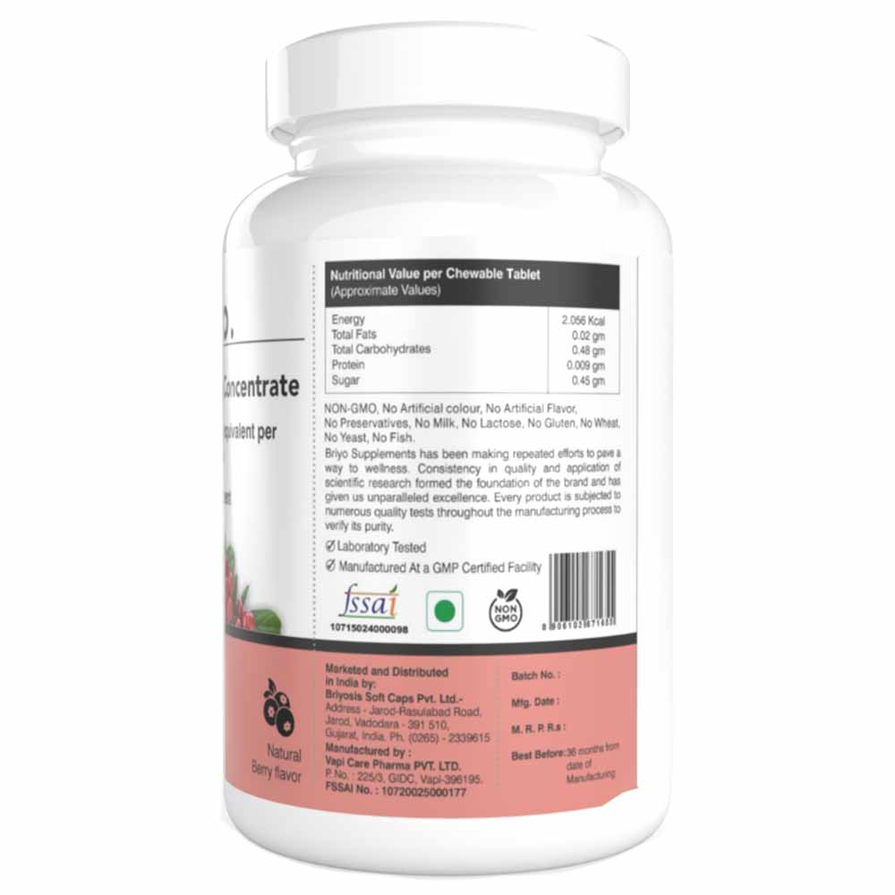3 - Briyo Cranberry Concentrate,  90 chewable tablet(s) 