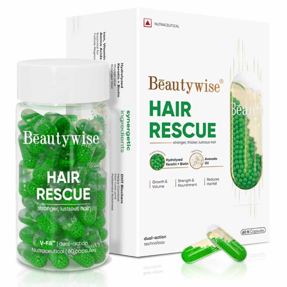 1 - Beautywise Hair Rescue Hydrolyzed Keratin & Biotin,  60 capsules  Unflavoured 