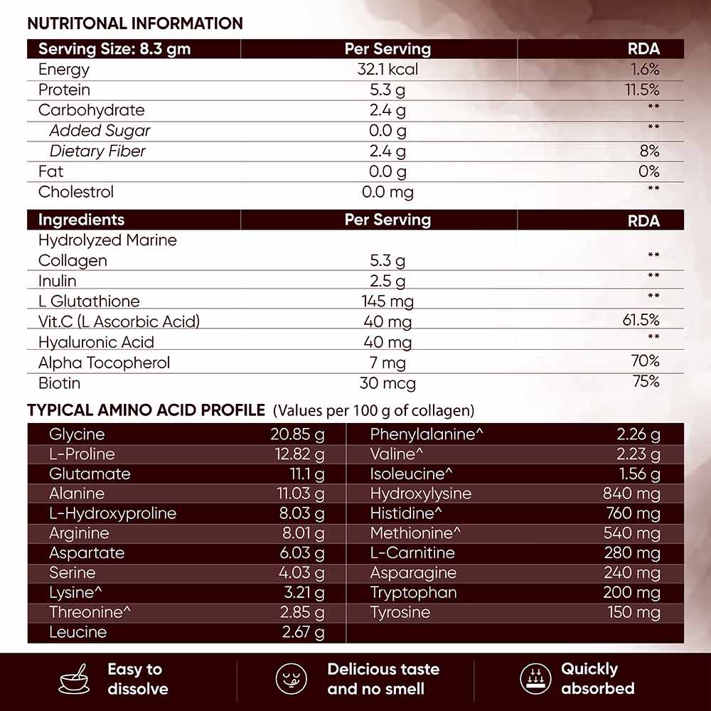 8 - Beautywise Advanced Collagen Proteins,  0.250 kg  Cocoa 
