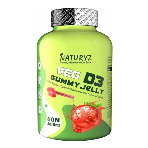 1 - Naturyz Veg D3, 60 gummies Strawberry