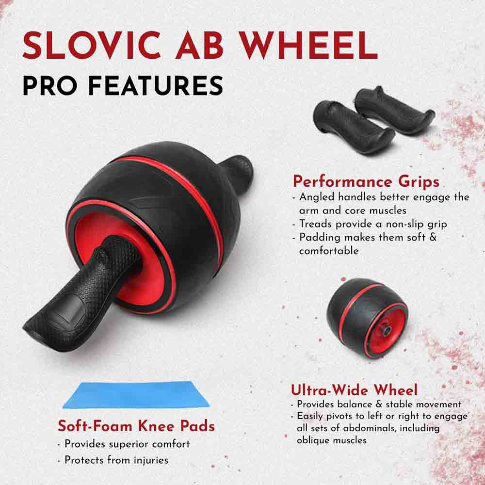 2 - SLOVIC Ab Roller with Mat,  Black  Free Size 