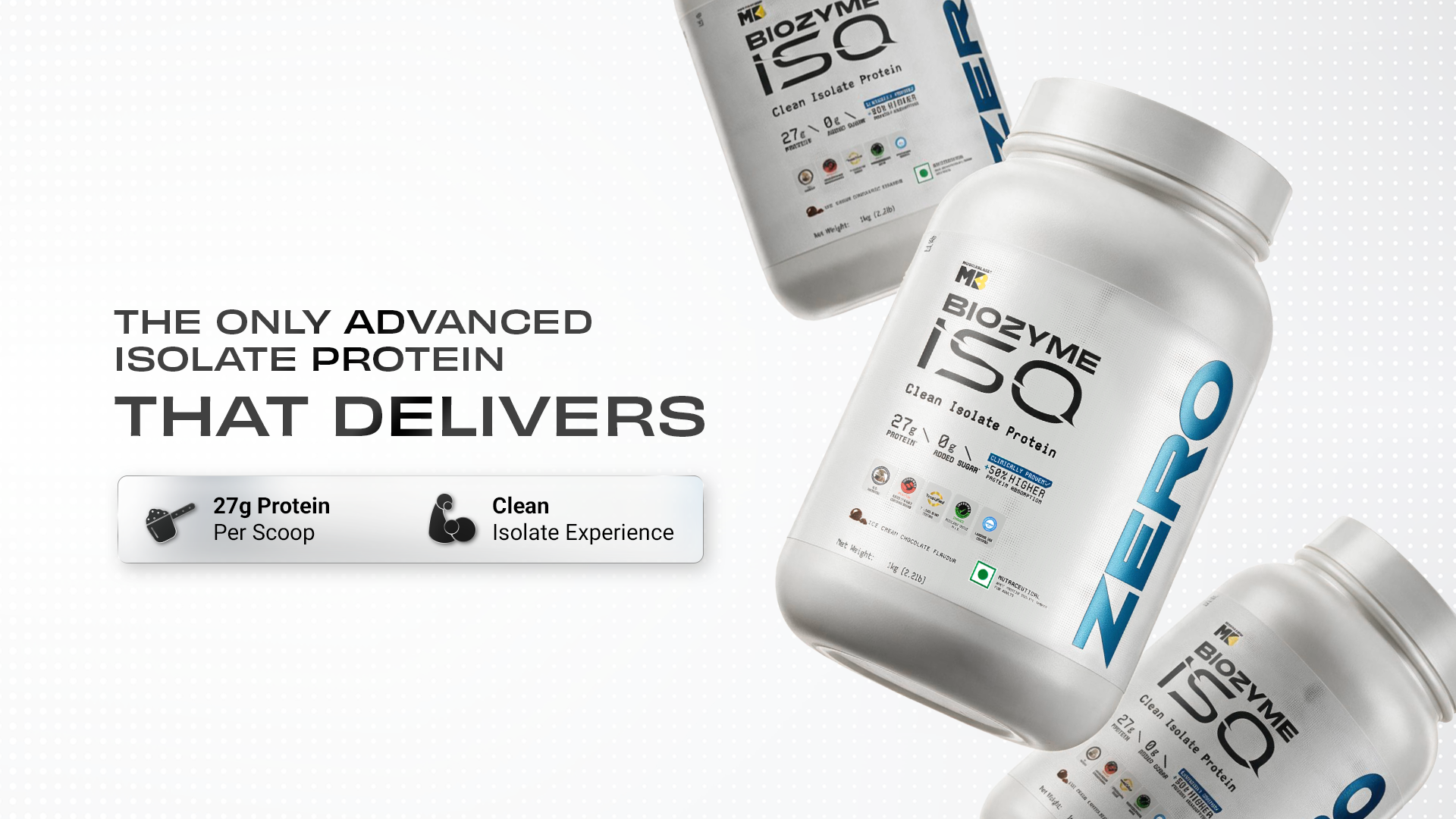 MuscleBlaze Biozyme Iso-Zero,  2.2 lb  Low Carb Ice Cream Chocolate  Iso-Zero 