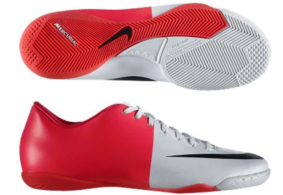 Nike Mercurial Victory Indoor Football Shoe,  White with Red  11 