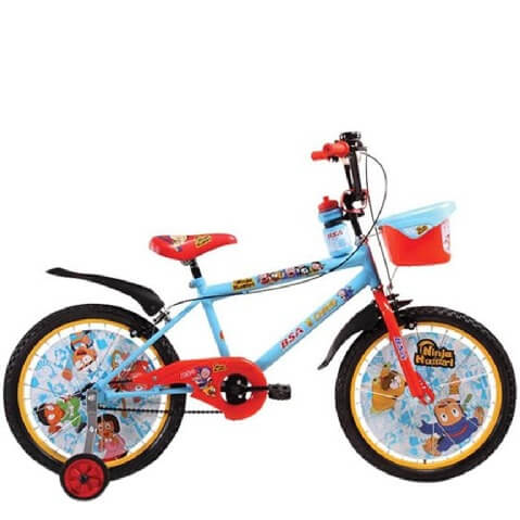 BSA Champ Ninja Hattori Bicycle With Free Backpack & Water Sipper,  Red & Blue 