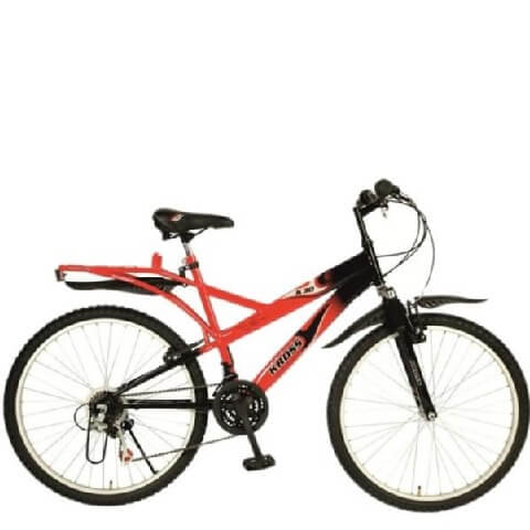 Kross 24T K30 Multi Speed Bicycle, Hot red / electric green