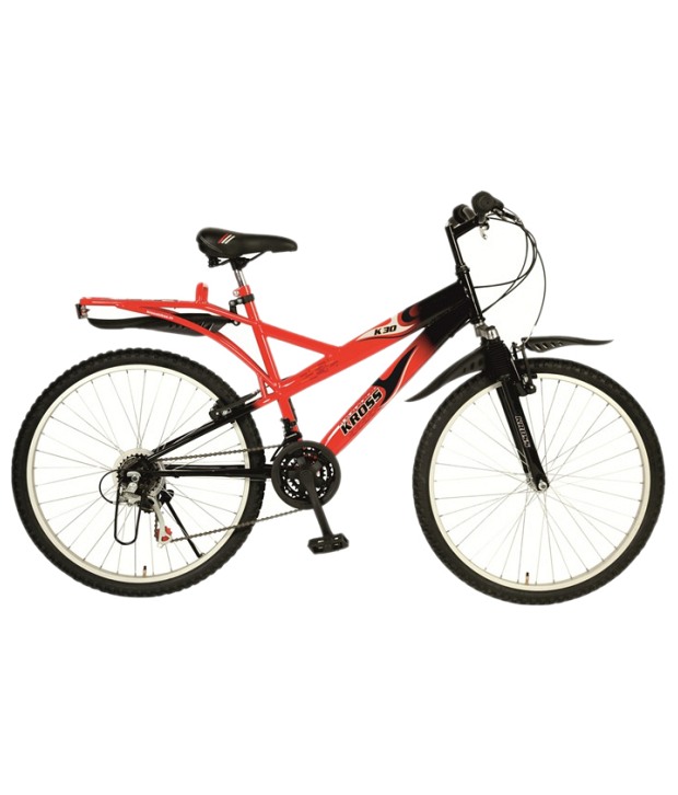 Kross 24T K30 Multi Speed Bicycle, Hot red / electric green
