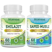 Morpheme Remedies Shilajit + Safed Musli, 120 capsules
