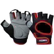KOBO Gym Gloves (WTG-03),  Red & Black  Small 