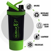 1 - MuscleXP Power XP Blender Shaker with Compartment,  Black & Green  700 ml 