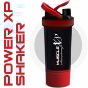 3 - MuscleXP Power XP Blender Shaker with Compartment,  Black & Red  700 ml 