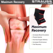 4 - Strauss Adjustable Knee Support Patella,  Black  Free Size 