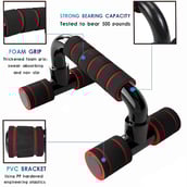 1 - Strauss Moto Push Up Bar,  Pair (Black/Red)  Free Size 