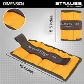 3 - Strauss Ankle Weight (Pair),  Yellow  0.5 kg 