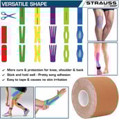 3 - Strauss Kinesiology Sports Tape, Beige 5 m