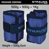 4 - Strauss Ankle Weight (Pair),  Blue  0.5 kg 