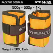 5 - Strauss Ankle Weight (Pair),  Yellow  0.5 kg 
