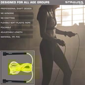 3 - Strauss Speed Skipping Rope, Yellow Free Size