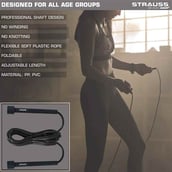 4 - Strauss Speed Skipping Rope, Black Free Size