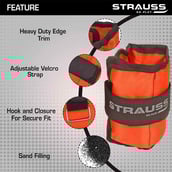 1 - Strauss Ankle Weight (Pair),  Orange  1 kg 