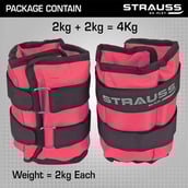 5 - Strauss Ankle Weight (Pair),  Pink  2 kg 