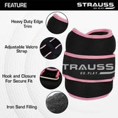 1 - Strauss Round Shape Ankle Weight (Pair),  Pink  0.5 kg 