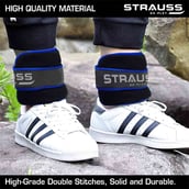 4 - Strauss Round Shape Ankle Weight (Pair), Blue 0.5 kg