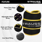 1 - Strauss Round Shape Ankle Weight (Pair),  Yellow  0.5 kg 