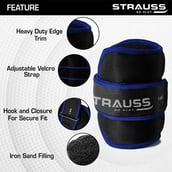 1 - Strauss Round Shape Ankle Weight (Pair),  Blue  1 kg 
