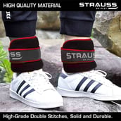 4 - Strauss Round Shape Ankle Weight (Pair),  Red  1 kg 