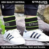 4 - Strauss Round Shape Ankle Weight (Pair),  Green  1.5 kg 