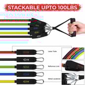 4 - Boldfit Resistance Tube Kit with Bag and Ankle Straps,  Multicolor  Free Size 