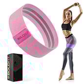 1 - Boldfit Fabric Resistance Band,  Pink  Free Size (Medium Resistance) 