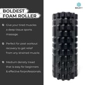 4 - Boldfit Foam Roller Pro,  Black  14 x 14 x 33 cm 