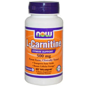 Now L-Carnitine (500 mg),  60 capsules  Unflavoured 