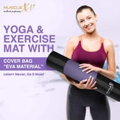 3 - MuscleXP Designer Yoga Mat with Cover Bag,  Purple  6 mm 