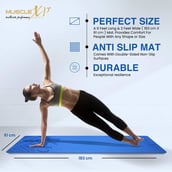 4 - MuscleXP Pure EVA Material Yoga Mat with Cover Bag,  Blue  6 mm 