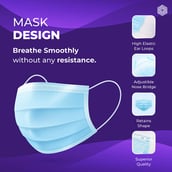 5 - Boldfit 3 Layer Surgical Face Mask with Nose Pin,  Blue Pack of 2 