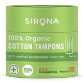 1 - Sirona 100% Organic Cotton Tampons,  18 Piece(s)/Pack  for Regular Flow 