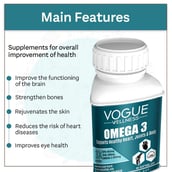 4 - Vogue Wellness Omega 3 - Pack of 3,  60 softgels 