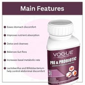 4 - Vogue Wellness Pre & Probiotic,  60 capsules  Unflavoured 
