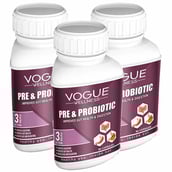1 - Vogue Wellness Pre & Probiotic,  60 capsules  Unflavoured (Pack of 3) 