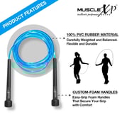 3 - MuscleXP Skipping Rope,  Blue & Black  Free Size 