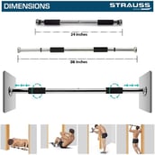 3 - Strauss Pull Up Door Gym Bar,  Free Size  Silver and Black 