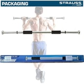 8 - Strauss Pull Up Door Gym Bar,  Free Size  Silver and Black 