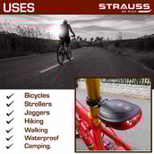 2 - Strauss Bicycle Rear Tail Light,  Black 