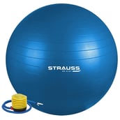 1 - Strauss Round Shape Anti Burst Gym Exercise Ball with Pump,  Blue  65 cm 
