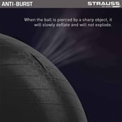 4 - Strauss Round Shape Anti Burst Gym Exercise Ball with Pump,  Black  85 cm 