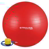 1 - Strauss Round Shape Anti Burst Gym Exercise Ball with Pump,  Red  55 cm 