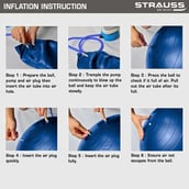 8 - Strauss Stability Legs Anti Burst Gym Ball with Foot Pump,  Blue  55 cm 